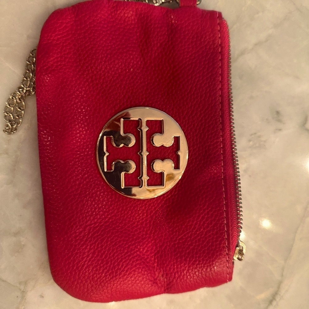 Tory Burch Red Leather Coin Pouch